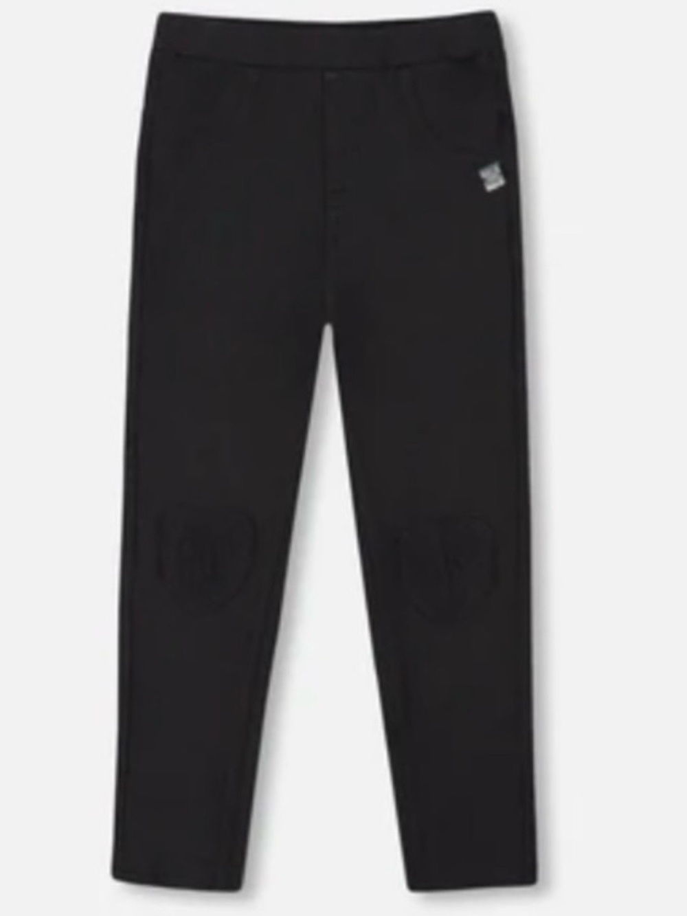 🩵2/$20 Deux par Deux Black Kids Fleece Lined Leggings heart Knee Patches size 5